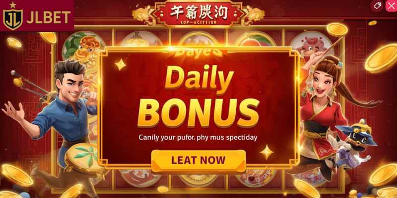 Mobile slot game showing a daily slot bonus notification for players
