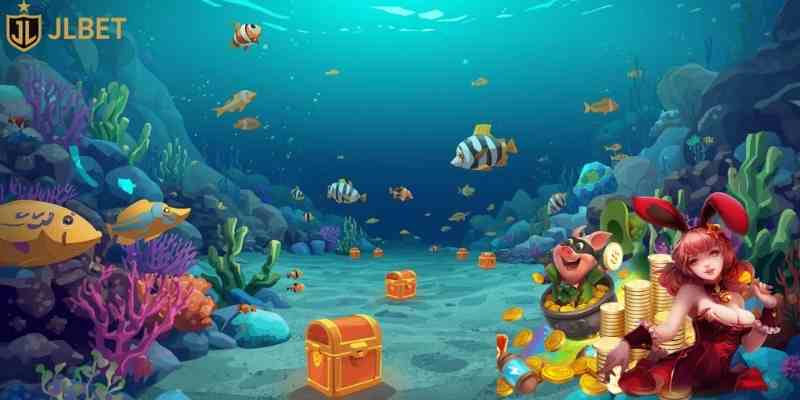 underwater environment similar to arcade fishing game scene